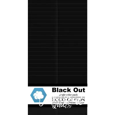 Ecco Cotton Solids Black Out 2.5in Strips 40pc