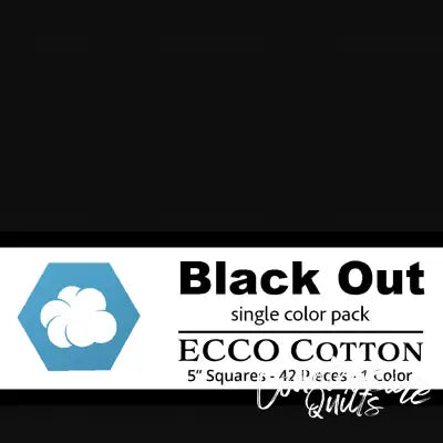 Ecco Cotton Solids Black Out 5in Squares 42pc