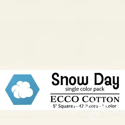 Ecco Cotton Solids Snow Day 5in Squares 42pc