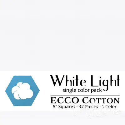 Ecco Cotton Solids White Light 5in Squares 42pc