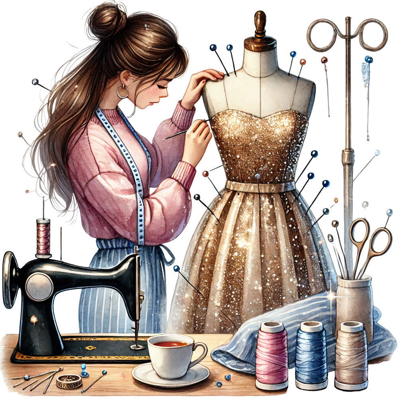 Sewing Scenes Fabric Panel 12