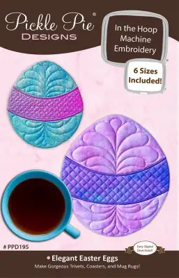 Elegant Easter Egg Trivets In the Hoop Machine Embroidery Design Set