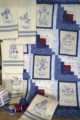 Embroidery CD Days of the Week Snowmen