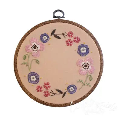 Embroidery Kit Botanical Wreath Anemone
