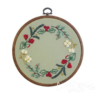 Embroidery Kit Botanical Wreath Cotton