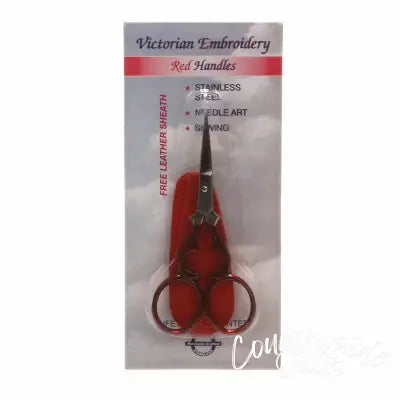 Embroidery Scissor 3 1/2in Victorian Style Red