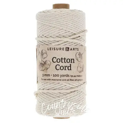 Essentials By Leisure Arts Macrame Cotton Cord 3mm 100yd Natural