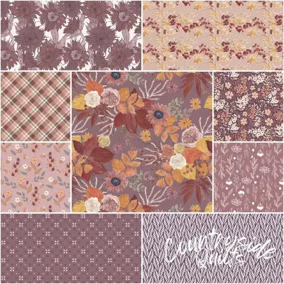 Evening on the Prairie 1 Yard Bundle Grape, 9 Pcs.