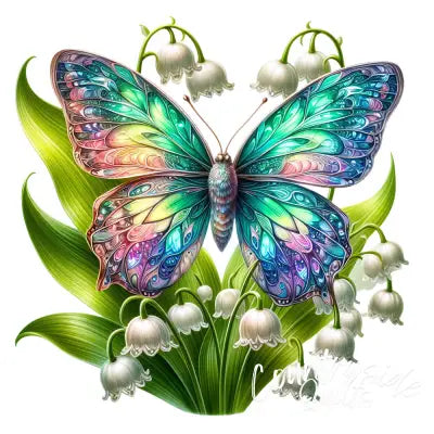 Spring Flowers and Butterflies Fabric Panel 36