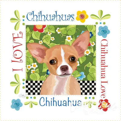 Fabric Art Panel 6in Chihuahua