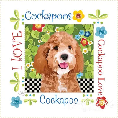 Fabric Art Panel 6in Cockapoo