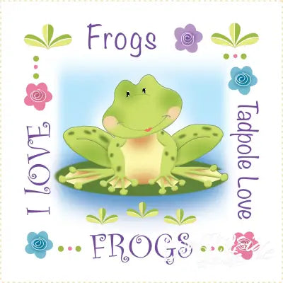 Fabric Art Panel 6in Frog Love