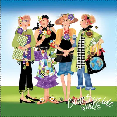 Fabric Art Panel 6in Girlfriends