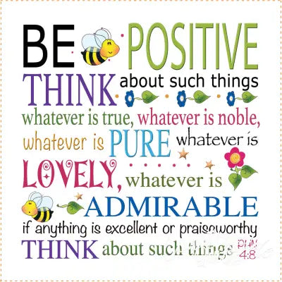 Fabric Art Panel 6in Be Positive