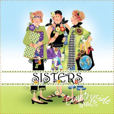 Fabric Art Panel 6in Sisters