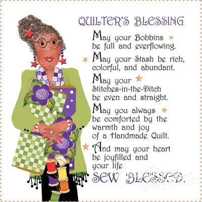 Fabric Art Panel 6in Star Quilters Blessing