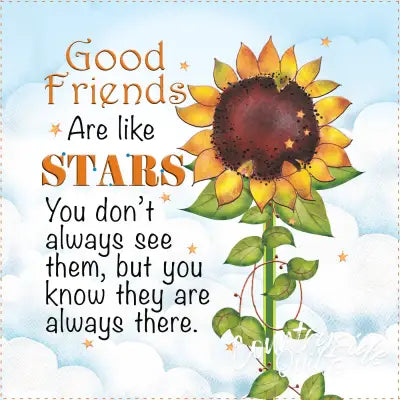 Fabric Art Panel 6in Sunflower Stars