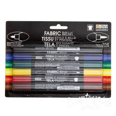 Fabric Ball and Brush Marker 6 Pen Set