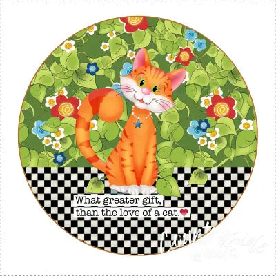 Fabric Panel 5in Round Cat