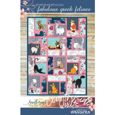 Fabulous Greek Felines Sew and Flip Quilt Pattern