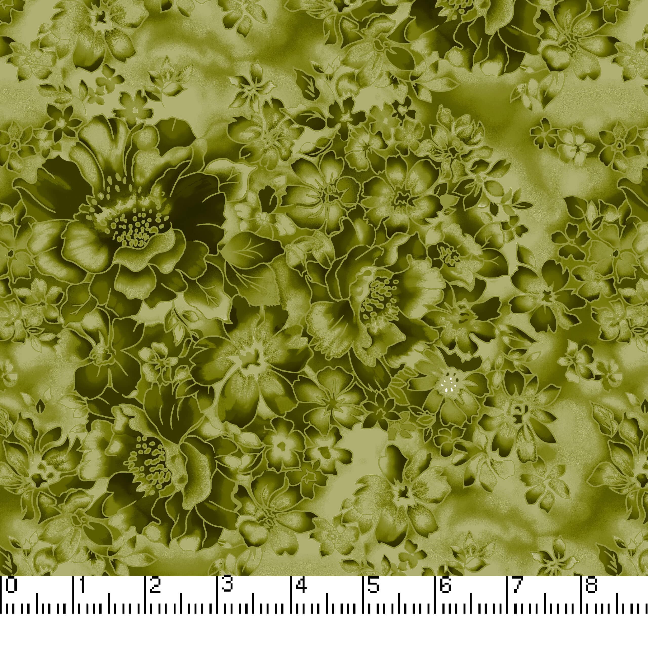 45" Faded Floral - Avocado