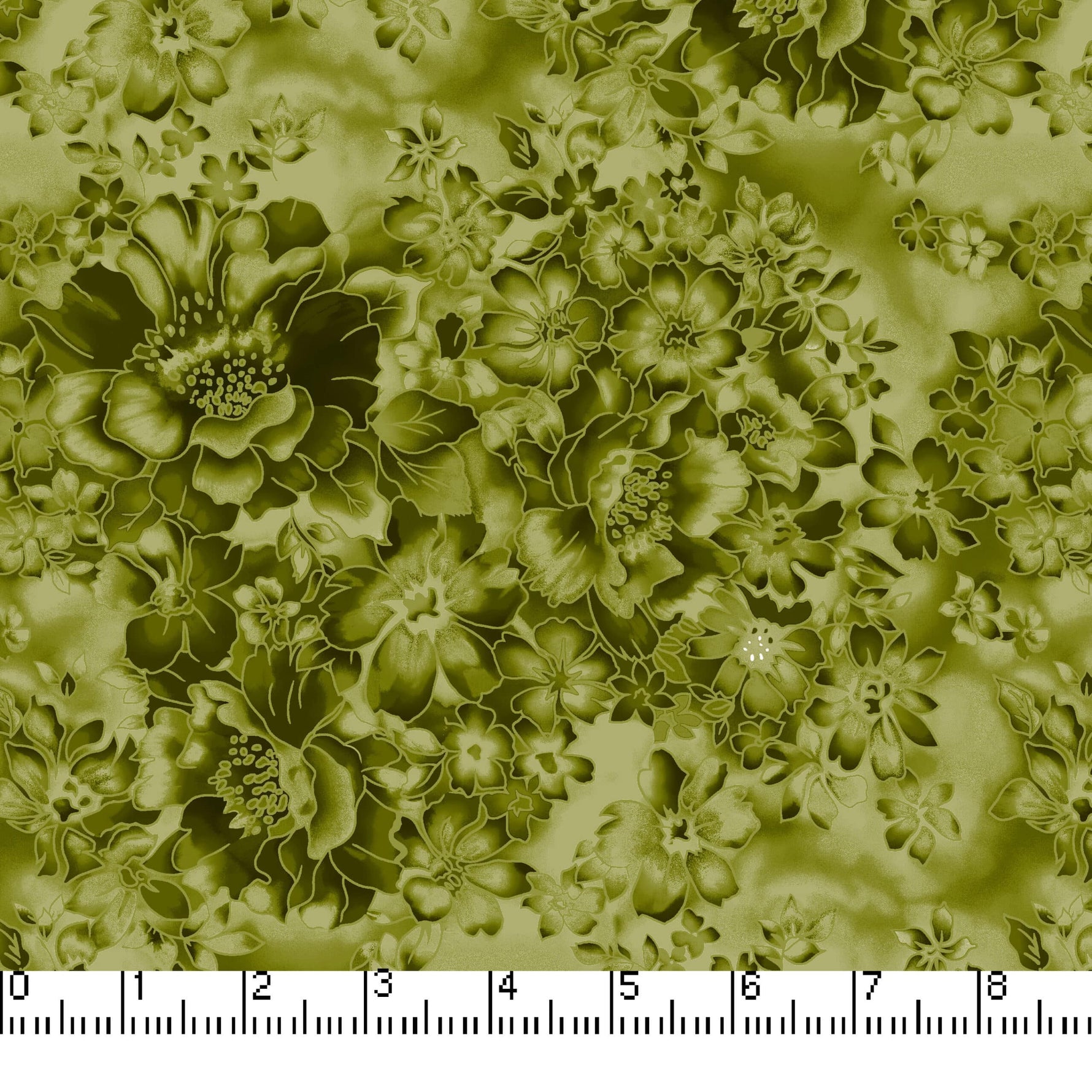 45" Faded Floral - Avocado