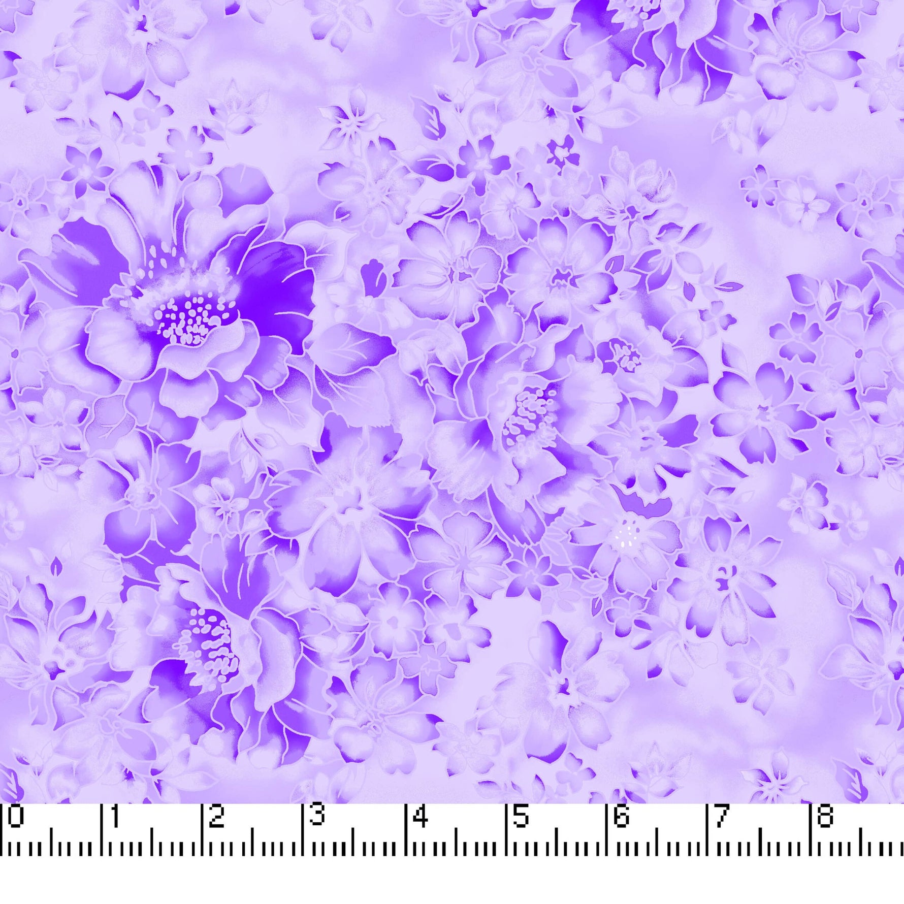 45" Faded Floral - Lilac