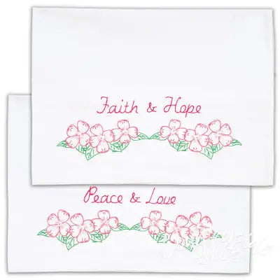 Faith, Hope, Peace & Love Perle Edge Pillowcases
