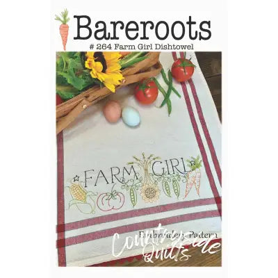Farm Girl Embroidery Dishtowel Pattern