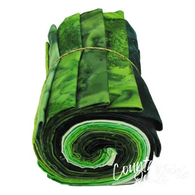 Fat Quarter, 1895s Batiks Green Colorway, 12pcs/bundle