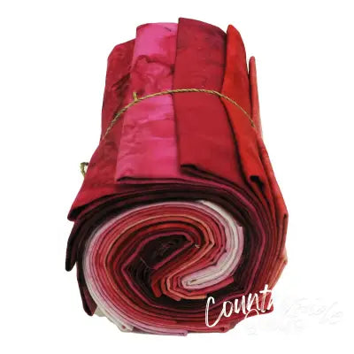 Fat Quarter, 1895s Batiks Pink Colorway, 12pcs/bundle