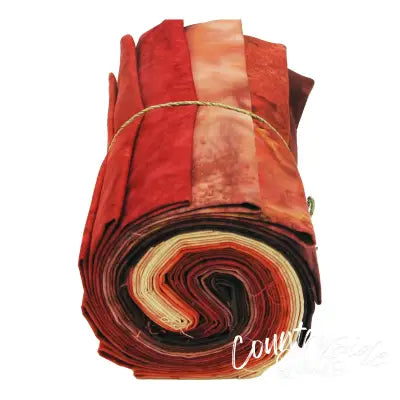 Fat Quarter, 1895s Batiks Red Colorway, 12pcs/bundle