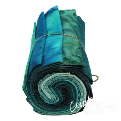 Fat Quarter, 1895s Batiks Teal Colorway, 12pcs/bundle