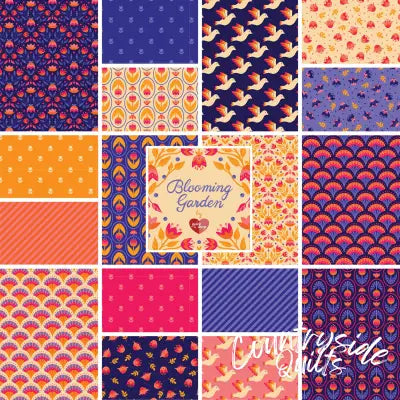 Fat Quarter Blooming Garden 17Pcs/Bundle
