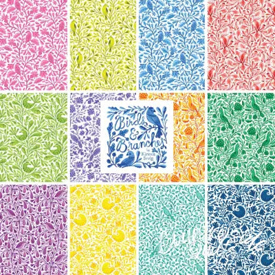 Fat Quarter Bundle,Birds & Branchs Bright, 12pcs/bundle Organic