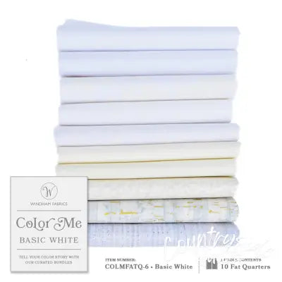 Fat Quarter bundle, Color Me Basic White, 10pcs/bundle