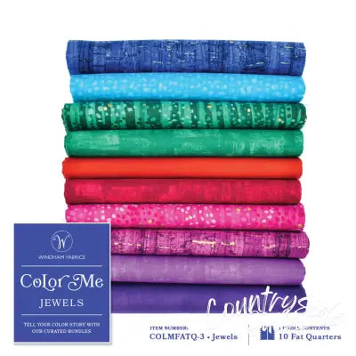 Fat Quarter bundle, Color Me Jewels, 10pcs/bundle