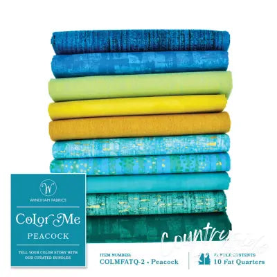 Fat Quarter bundle, Color Me Peacock, 10pcs/bundle