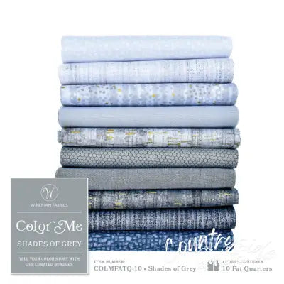 Fat Quarter bundle, Color Me Shades of Gray, 10pcs/bundle