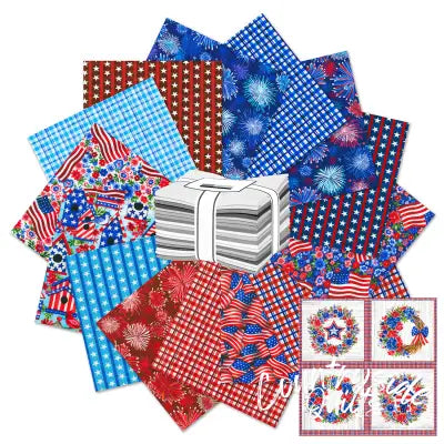Fat Quarter Bundles Independence Day 15pcs