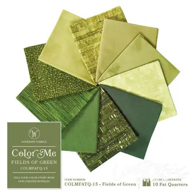 Fat Quarter Color Me Fields of Green, 10pcs/bundle