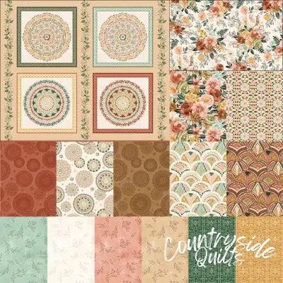 Fat Quarter Floral Chic, 14pcs plus 1 panel.