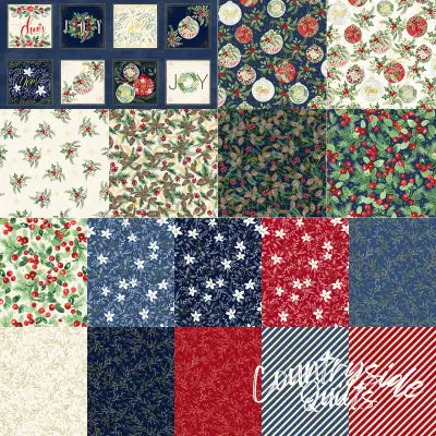 Fat Quarter Joyful, 17pcs/bundle