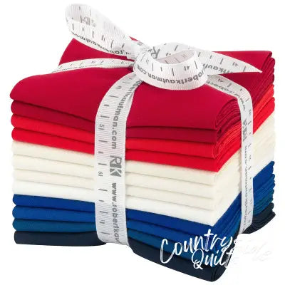 Fat Quarter Kona Cotton Patriotic Holiday Palette, 12pcs/bundle