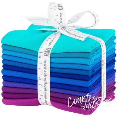 Fat Quarter Kona Cotton Peacock Palette, 12pcs/bundle