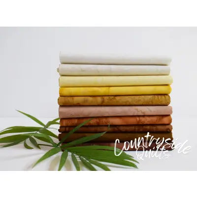 Fat Quarter Lava Tonal Golden Brown 10pcs/bundle