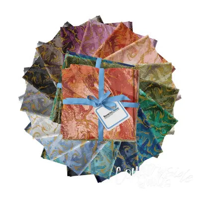 Fat Quarter Marbled Earth, 16pcs/bundle