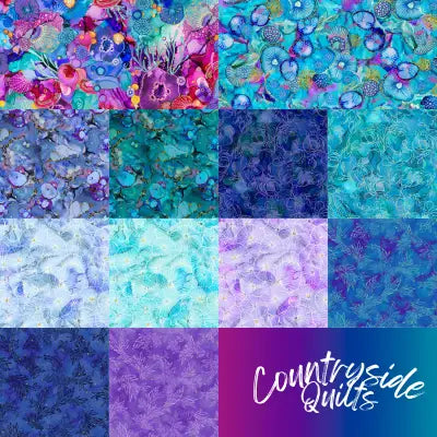 Fat Quarter Painted Sea, 13pcs/bundle