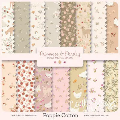 Fat Quarter Primrose & Parsley, 15pcs/bundle