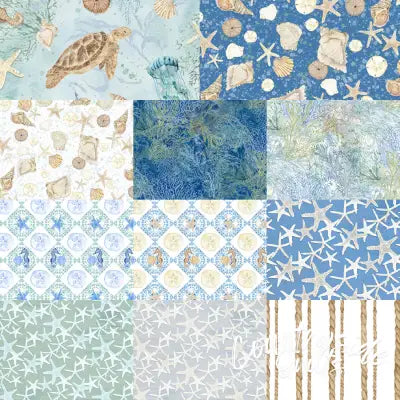 Fat Quarter Sea Whispers, 12pcs/bundle